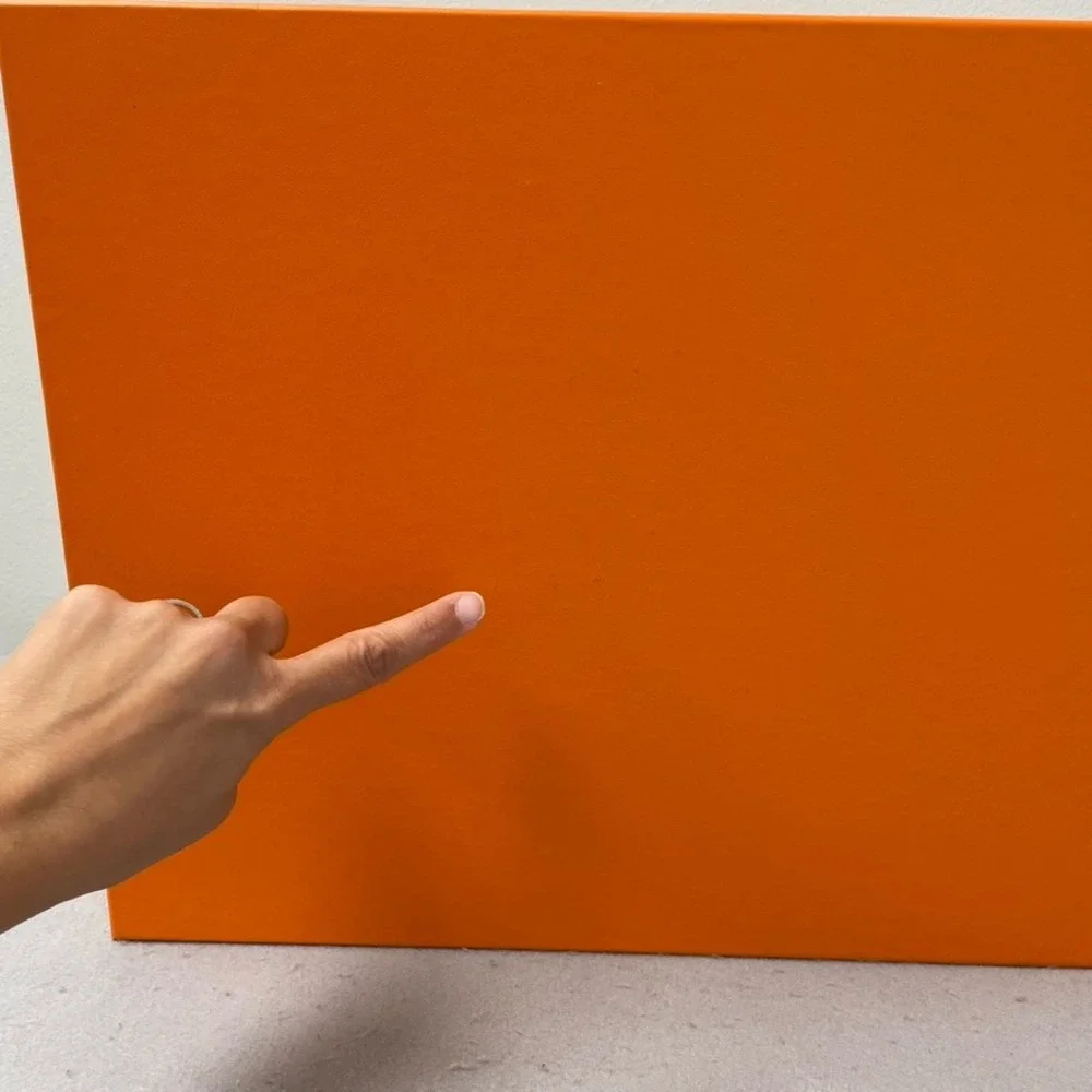 Hermes Large Storage Box Orange Authentic With Care Booklets 17.75x14.5x4